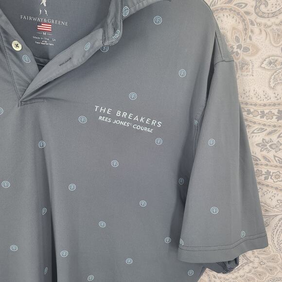 Fairway & Greene The Breakers Rees Jones course Mens golf polo blue Size Medium - Picture 4 of 9